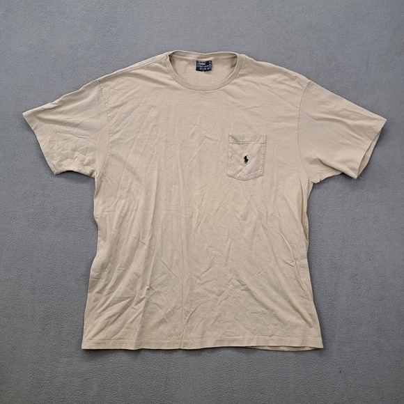 Polo Ralph Lauren Other - Polo by Ralph Lauren Beige Cotton Pocket T Shirt Mens XL Made in USA